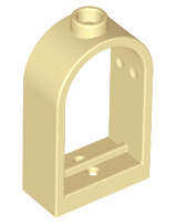 Lego (N) ~ Window 1 x 2 x 2 2/3 with Rounded Top ~ [Tan]