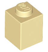 Lego (U) ~ Brick 1 x 1 ~ [Tan]