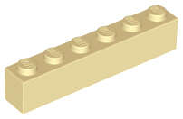 Lego (N) ~ Brick 1 x 6 ~ [Tan]