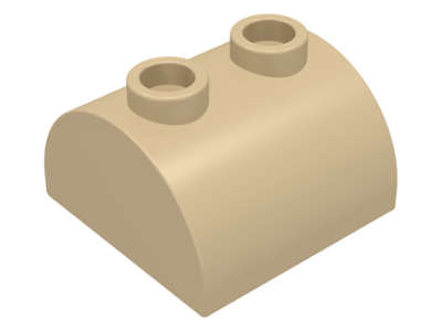 Lego (N) ~ Slope Curved 2 x 2 Double with 2 Hollow Studs ~ [Tan]
