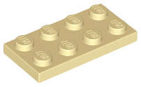 Lego (N) ~ Plate 2 x 4 ~ [Tan]