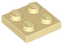 Lego (U) ~ Plate 2 x 2 ~ [Tan]