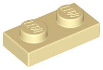 Lego (N) ~ Plate 1 x 2 ~ [Tan]