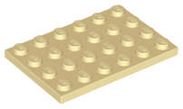Lego (N) ~ Plate 4 x 6 ~ [Tan]