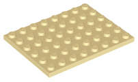 Lego (N) ~ Plate 6 x 8 ~ [Tan]