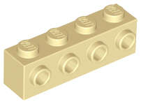 Lego (N) ~ Brick Modified 1 x 4 with Studs on Side ~ [Tan]