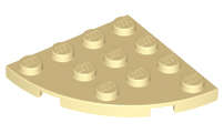 Lego (N) ~ Plate Round Corner 4 x 4 ~ [Tan]