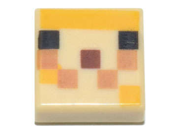 Lego (N) ~ Tile 1 x 1 with Pixelated Black Bright Light Orange Medium Nougat and Reddish Bro ~ [Tan]