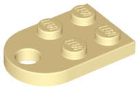 Lego (N) ~ Plate Modified 2 x 3 with Hole ~ [Tan]