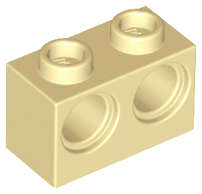 Lego (N) ~ Technic Brick 1 x 2 with Holes ~ [Tan]