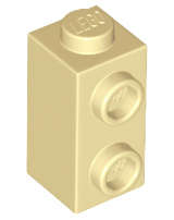 Lego (N) ~ Brick Modified 1 x 1 x 1 2/3 with Studs on Side ~ [Tan]
