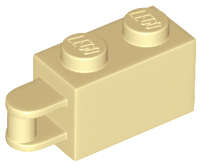 Lego (N) ~ Brick Modified 1 x 2 with Bar Handle on End - Bar Flush with Edge ~ [Tan]