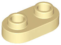 Lego (N) ~ Plate Round 1 x 2 with Open Studs ~ [Tan]