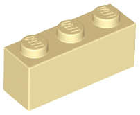 Lego (N) ~ Brick 1 x 3 ~ [Tan]
