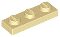 Lego (N) ~ Plate 1 x 3 ~ [Tan]