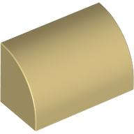 Lego (N) ~ Slope Curved 1 x 2 with Bottom Stud Holder ~ [Tan]