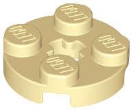 Lego (N) ~ Plate Round 2 x 2 with Axle Hole ~ [Tan]