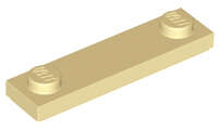 Lego (N) ~ Plate Modified 1 x 4 with 2 Studs with Groove ~ [Tan]