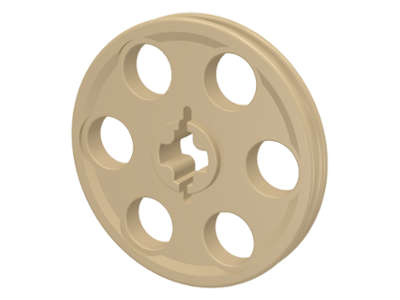 Lego Used - Technic Wedge Belt Wheel (Pulley)~ [Tan]