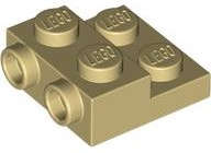 Lego (N) ~ Plate Modified 2 x 2 x 2/3 with 2 Studs on Side - Hollow Bottom Tube ~ [Tan]