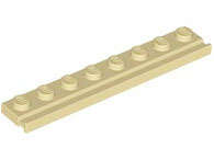Lego (N) ~ Plate Modified 1 x 8 with Door Rail ~ [Tan]