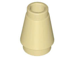 Lego (U) ~ Cone 1 x 1 with Top Groove ~ [Tan]