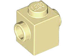 Lego (U) ~ Brick Modified 1 x 1 with Studs on 2 Sides Opposite ~ [Tan]