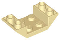 Lego (N) ~ Slope Inverted 45 4 x 2 Double with 2 x 2 Cutout ~ [Tan]