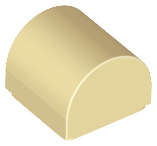 Lego (N) ~ Slope Curved 1 x 1 x 2/3 Double ~ [Tan]