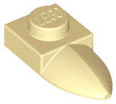Lego (N) ~ Plate Modified 1 x 1 with Tooth Horizontal ~ [Tan]
