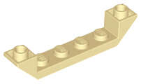 Lego (N) ~ Slope Inverted 45 6 x 1 Double with 1 x 4 Cutout ~ [Tan]