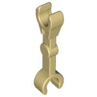 Lego (N) ~ Arm Mechanical Straight with Clips at 90 degrees (Vertical Grip) ~ [Tan]
