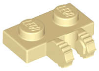 Lego (N) ~ Hinge Plate 1 x 2 Locking with 2 Fingers on Side ~ [Tan]