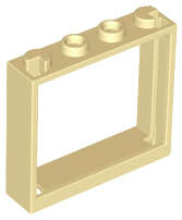 Lego (N) ~ Window 1 x 4 x 3 - No Shutter Tabs ~ [Tan]