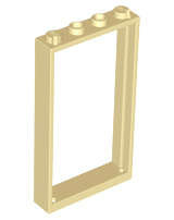 Lego (U) ~ Door Frame 1 x 4 x 6 with 2 Holes on Top and Bottom ~ [Tan]