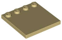 Lego (N) ~ Tile Modified 4 x 4 with Studs on Edge ~ [Tan]