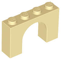 Lego (N) ~ Arch 1 x 4 x 2 ~ [Tan]