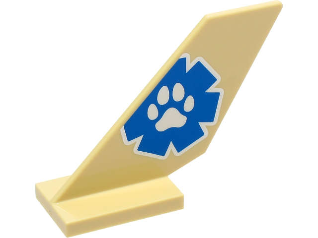 Lego (N) ~ Tail Shuttle with Blue and White Wildlife Rescue Logo with Paw Print Pattern on B ~ [Tan]