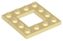 Lego (N) ~ Plate Modified 4 x 4 with 2 x 2 Open Center ~ [Tan]