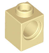 Lego (N) ~ Technic Brick 1 x 1 with Hole ~ [Tan]
