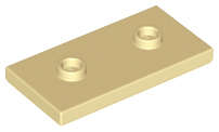 Lego (N) ~ Plate Modified 2 x 4 with 2 Studs (Double Jumper) ~ [Tan]