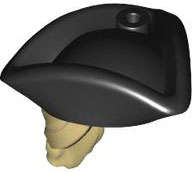 Lego (N) ~ Minifigure Hair Combo Hair with Hat Long Hair with Ponytail and Molded Black Pira ~ [Tan]