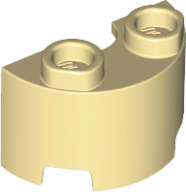 Lego (N) ~ Cylinder Half 1 x 2 x 1 ~ [Tan]