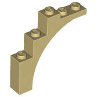 Lego (U) ~ Arch 1 x 5 x 4 - Irregular Bow Reinforced Underside ~ [Tan]