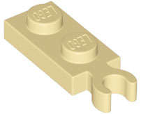Lego (N) ~ Plate Modified 1 x 2 with Clip on End (Vertical Grip) ~ [Tan]