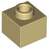 Lego (N) ~ Brick Modified 1 x 1 x 2/3 with Open Stud ~ [Tan]