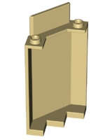Lego (N) ~ Panel 3 x 3 x 6 Corner Wall without Bottom Indentations ~ [Tan]