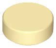 Lego (N) ~ Tile Round 1 x 1 ~ [Tan]