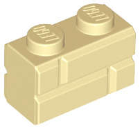 Lego NEW - Brick Modified 1 x 2 with Masonry Profile~ [Tan]