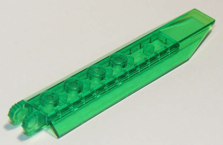 Lego (U) ~ Hinge Plate 1 x 8 with Angled Side Extensions Squared Plate Underside ~ [Trans-Green]